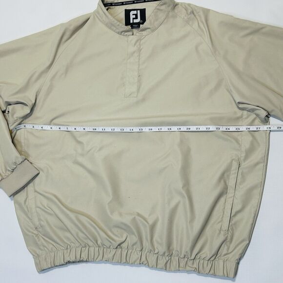 FootJoy Golf Jacket Mens Size XL Beige Windbreaker 1/4 Snap Pullover Mock Neck - Picture 8 of 12